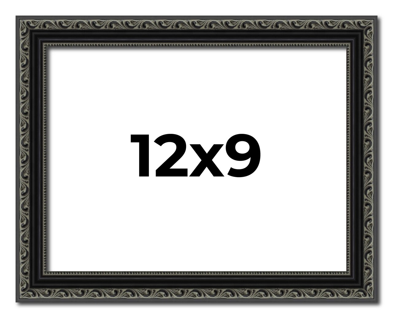 Photo Size Antique Black Picture Frame - UV Acrylic, Foam Board Backing, Hanging Hardware